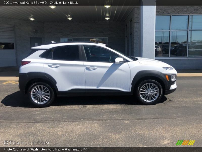 Chalk White / Black 2021 Hyundai Kona SEL AWD