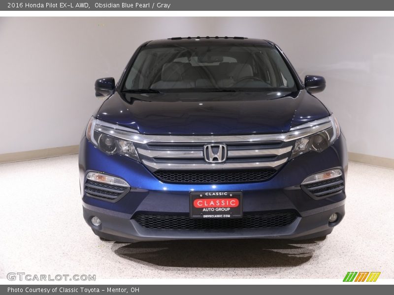 Obsidian Blue Pearl / Gray 2016 Honda Pilot EX-L AWD
