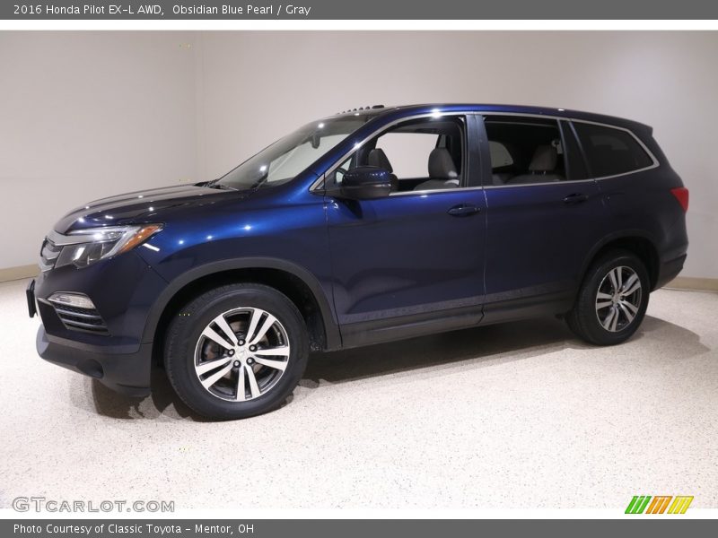 Obsidian Blue Pearl / Gray 2016 Honda Pilot EX-L AWD