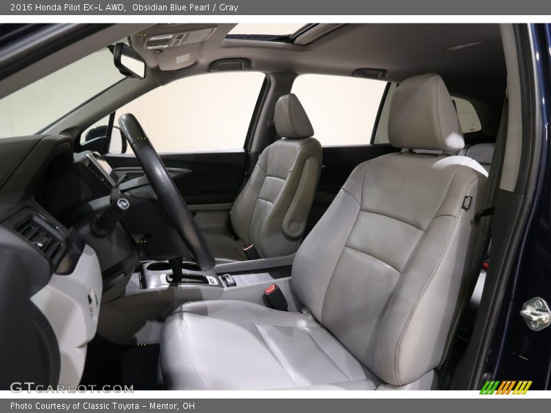 Obsidian Blue Pearl / Gray 2016 Honda Pilot EX-L AWD