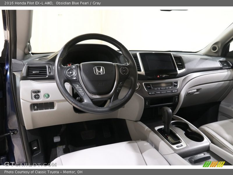 Obsidian Blue Pearl / Gray 2016 Honda Pilot EX-L AWD