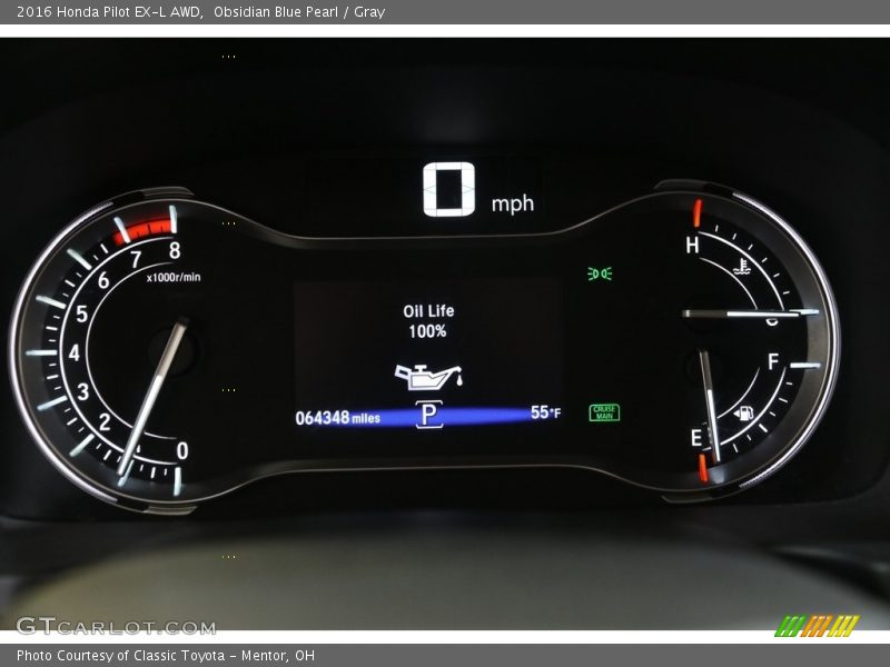 Obsidian Blue Pearl / Gray 2016 Honda Pilot EX-L AWD