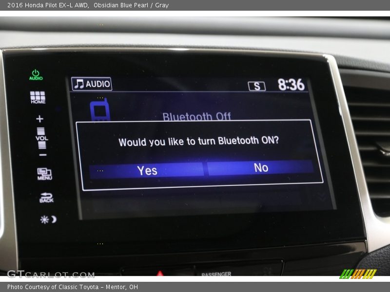 Obsidian Blue Pearl / Gray 2016 Honda Pilot EX-L AWD