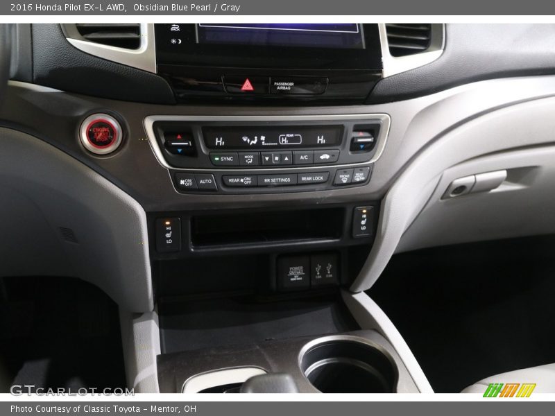 Obsidian Blue Pearl / Gray 2016 Honda Pilot EX-L AWD