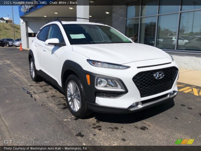 Chalk White / Black 2021 Hyundai Kona SEL AWD
