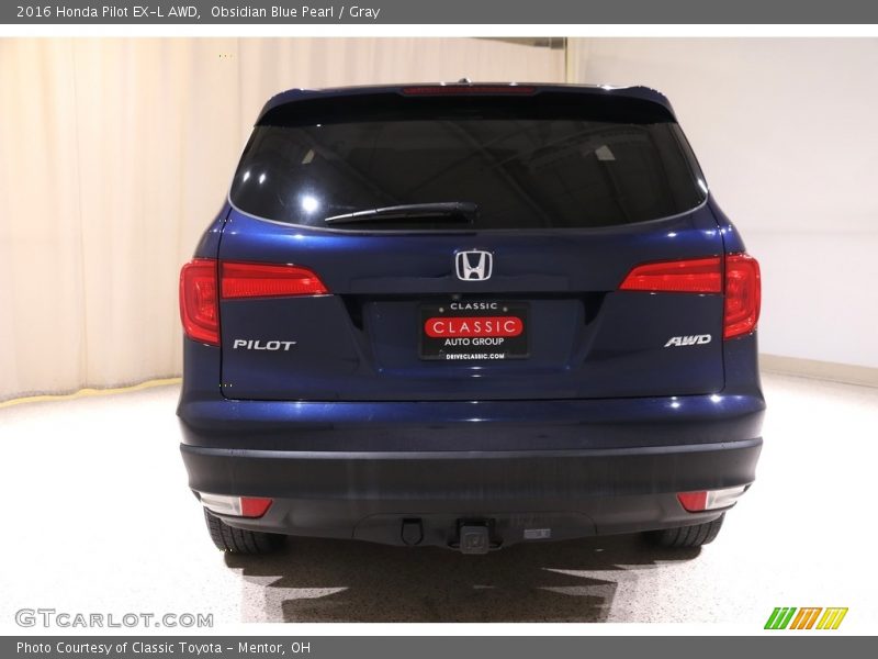Obsidian Blue Pearl / Gray 2016 Honda Pilot EX-L AWD