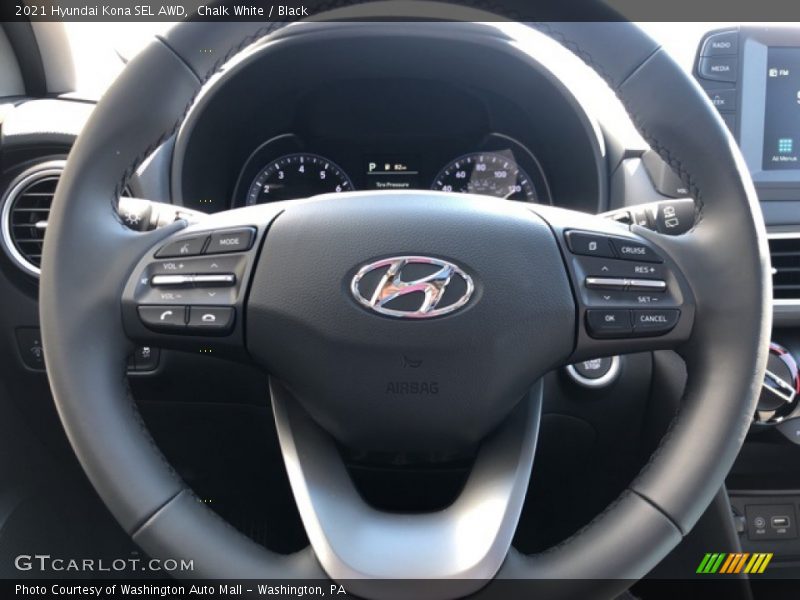 Chalk White / Black 2021 Hyundai Kona SEL AWD