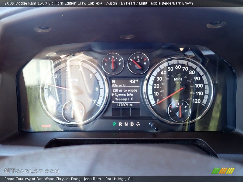 Austin Tan Pearl / Light Pebble Beige/Bark Brown 2009 Dodge Ram 1500 Big Horn Edition Crew Cab 4x4
