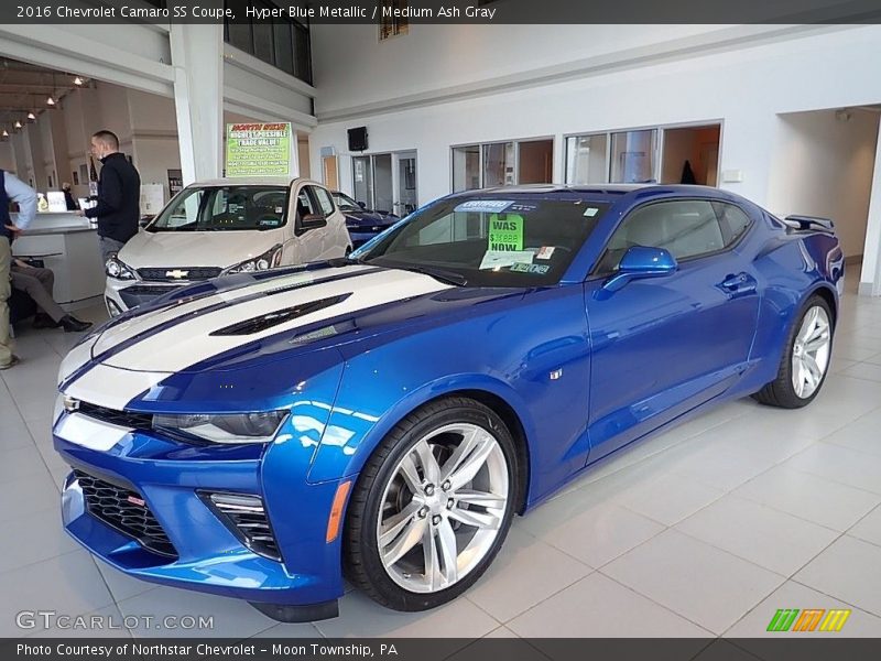 Hyper Blue Metallic / Medium Ash Gray 2016 Chevrolet Camaro SS Coupe