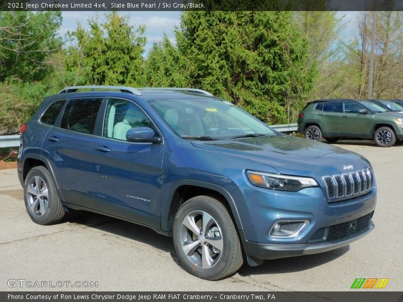 Slate Blue Pearl / Ski Gray/Black 2021 Jeep Cherokee Limited 4x4