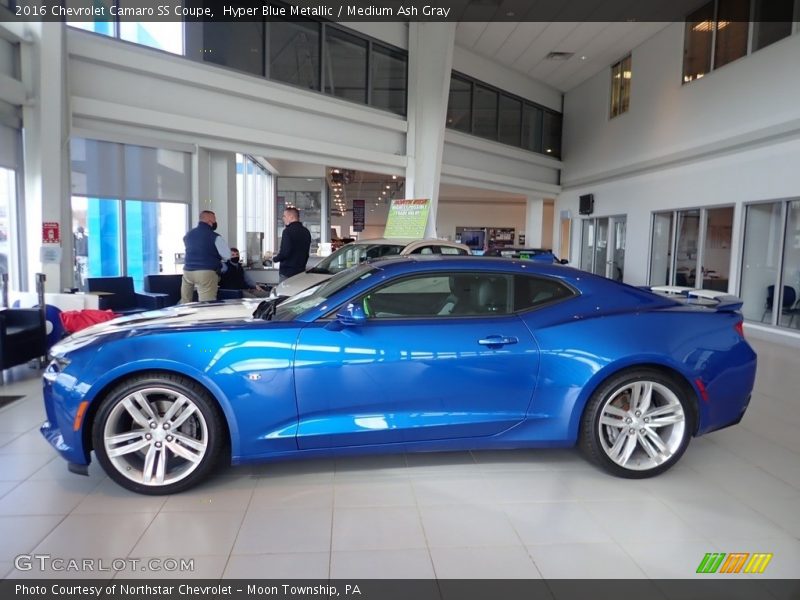 Hyper Blue Metallic / Medium Ash Gray 2016 Chevrolet Camaro SS Coupe