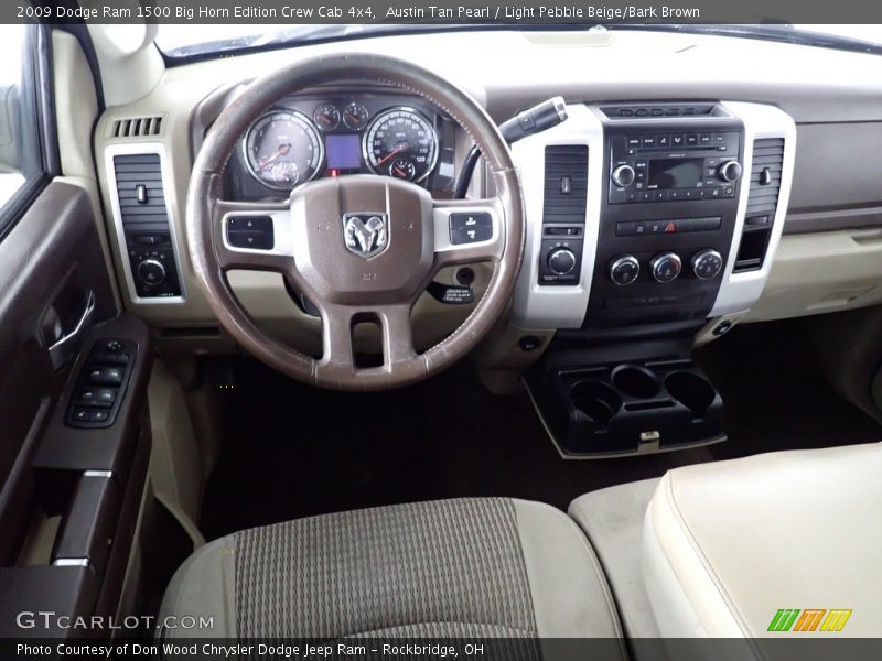 Austin Tan Pearl / Light Pebble Beige/Bark Brown 2009 Dodge Ram 1500 Big Horn Edition Crew Cab 4x4