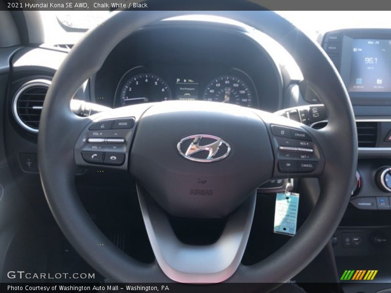Chalk White / Black 2021 Hyundai Kona SE AWD