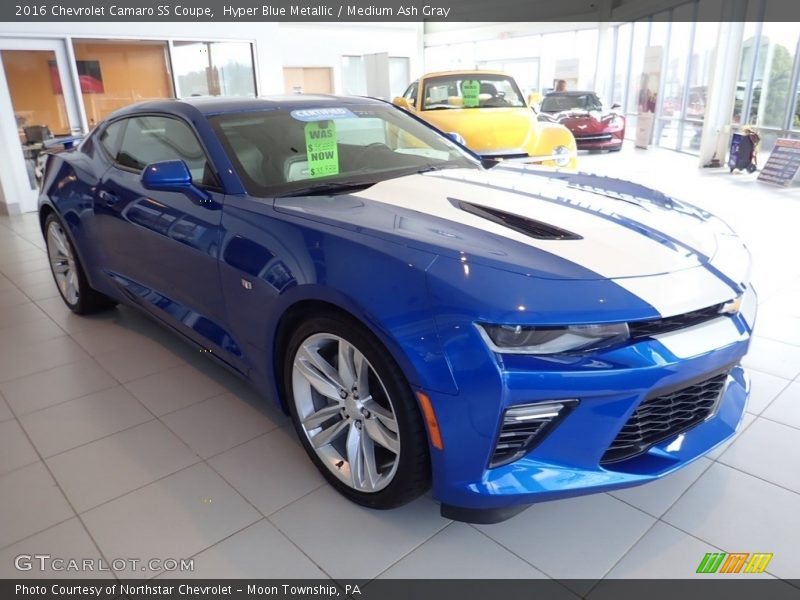 Hyper Blue Metallic / Medium Ash Gray 2016 Chevrolet Camaro SS Coupe