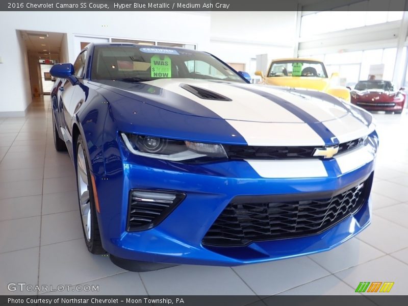 Hyper Blue Metallic / Medium Ash Gray 2016 Chevrolet Camaro SS Coupe