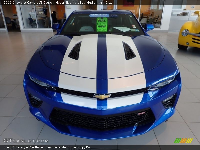 Hyper Blue Metallic / Medium Ash Gray 2016 Chevrolet Camaro SS Coupe