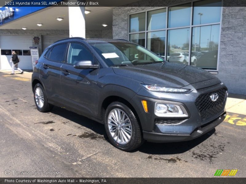 Thunder Gray / Black 2021 Hyundai Kona SEL AWD