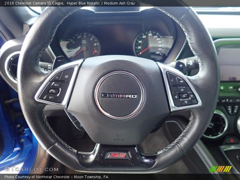 Hyper Blue Metallic / Medium Ash Gray 2016 Chevrolet Camaro SS Coupe