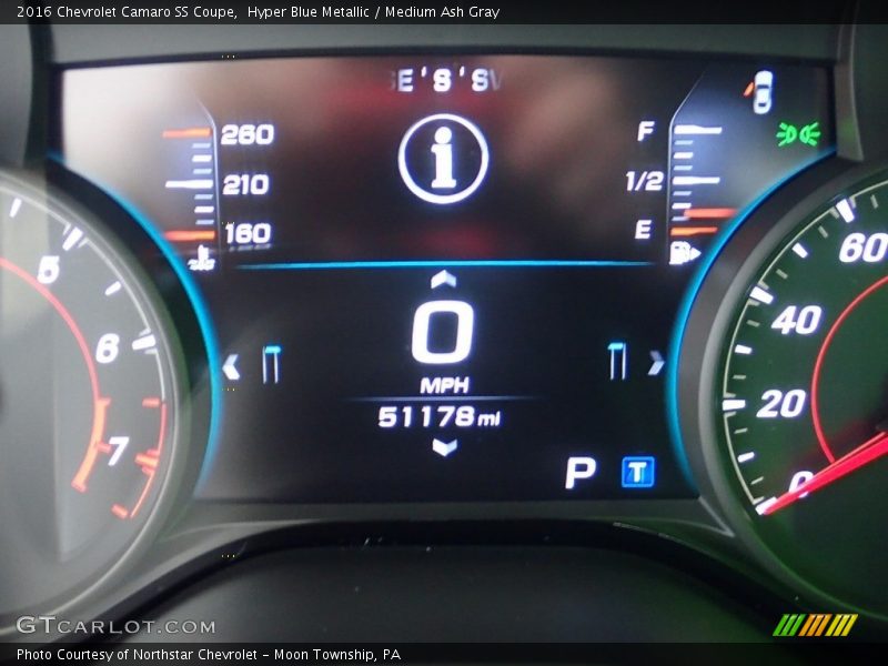 Hyper Blue Metallic / Medium Ash Gray 2016 Chevrolet Camaro SS Coupe
