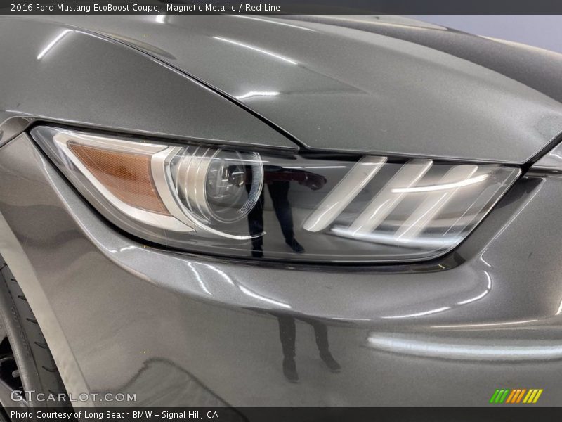 Magnetic Metallic / Red Line 2016 Ford Mustang EcoBoost Coupe