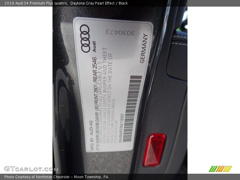 Daytona Gray Pearl Effect / Black 2019 Audi S4 Premium Plus quattro