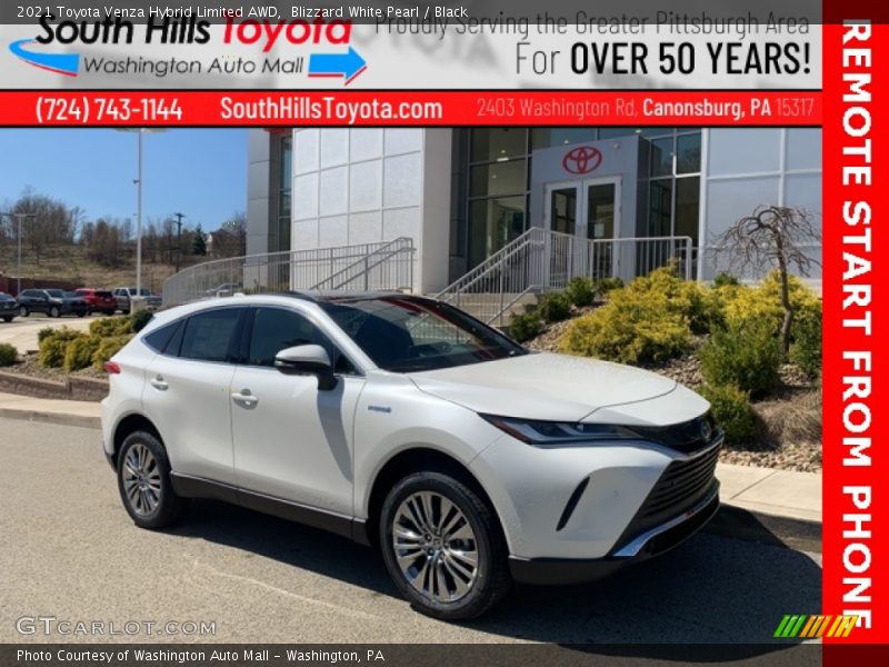 Blizzard White Pearl / Black 2021 Toyota Venza Hybrid Limited AWD