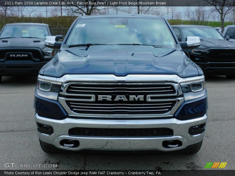 Patriot Blue Pearl / Light Frost Beige/Mountain Brown 2021 Ram 1500 Laramie Crew Cab 4x4