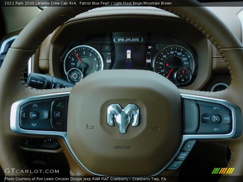 Patriot Blue Pearl / Light Frost Beige/Mountain Brown 2021 Ram 1500 Laramie Crew Cab 4x4