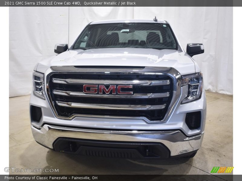 Quicksilver Metallic / Jet Black 2021 GMC Sierra 1500 SLE Crew Cab 4WD