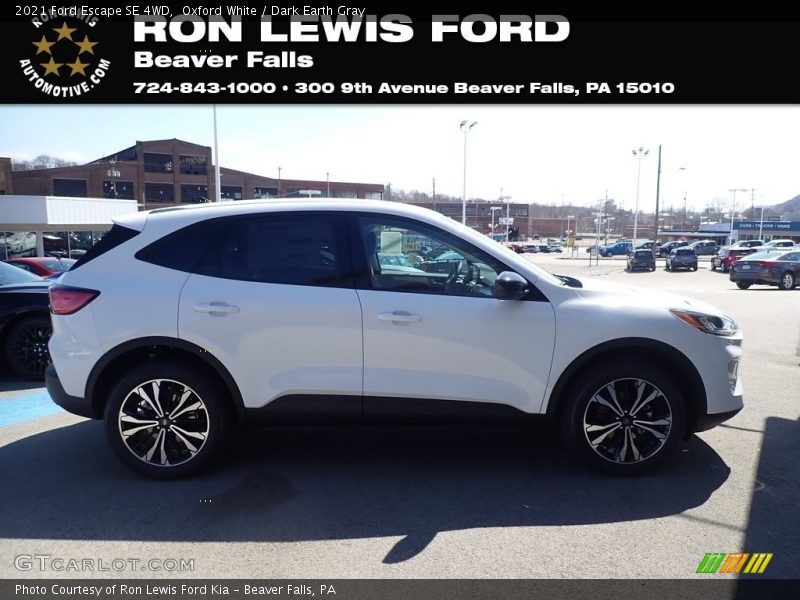 Oxford White / Dark Earth Gray 2021 Ford Escape SE 4WD