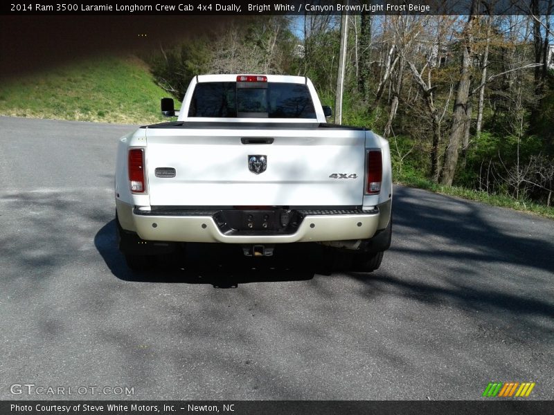 Bright White / Canyon Brown/Light Frost Beige 2014 Ram 3500 Laramie Longhorn Crew Cab 4x4 Dually