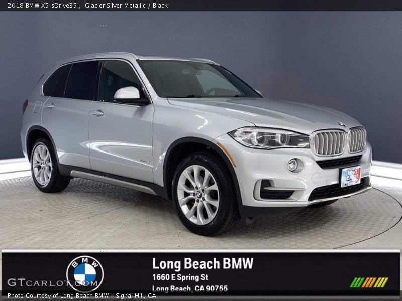 Glacier Silver Metallic / Black 2018 BMW X5 sDrive35i