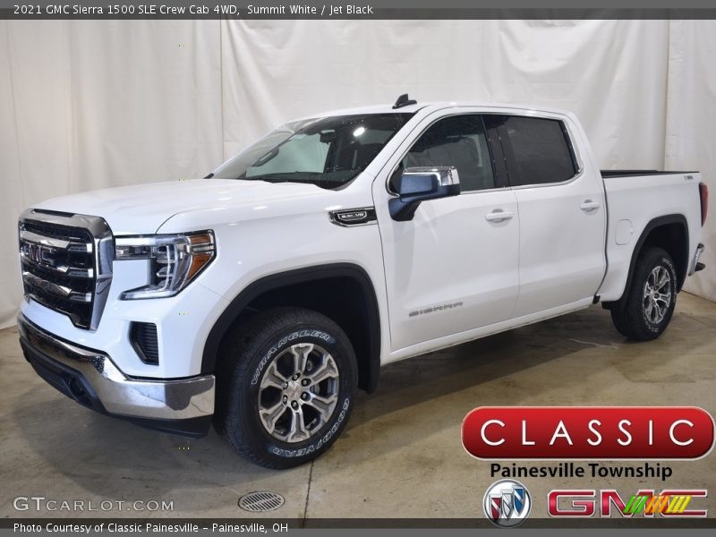 Summit White / Jet Black 2021 GMC Sierra 1500 SLE Crew Cab 4WD