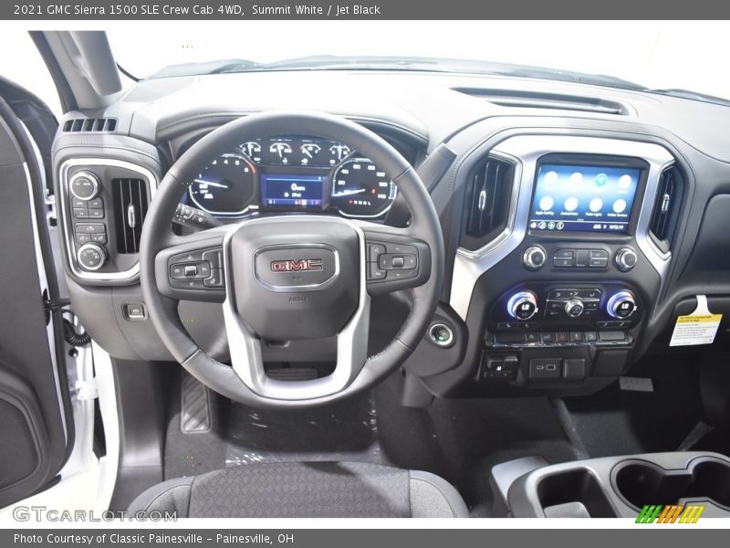 Summit White / Jet Black 2021 GMC Sierra 1500 SLE Crew Cab 4WD