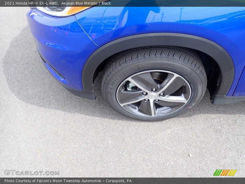 Aegean Blue Metallic / Black 2021 Honda HR-V EX-L AWD