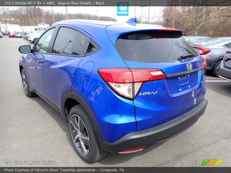 Aegean Blue Metallic / Black 2021 Honda HR-V EX-L AWD