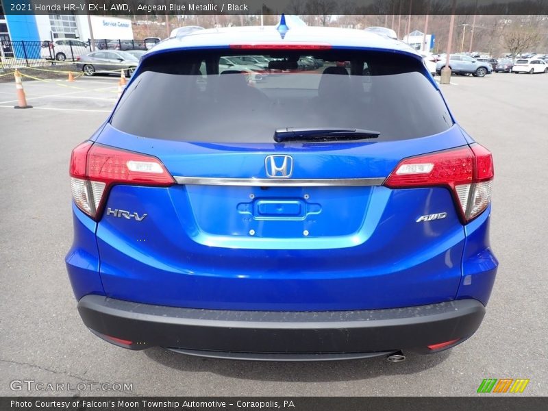 Aegean Blue Metallic / Black 2021 Honda HR-V EX-L AWD