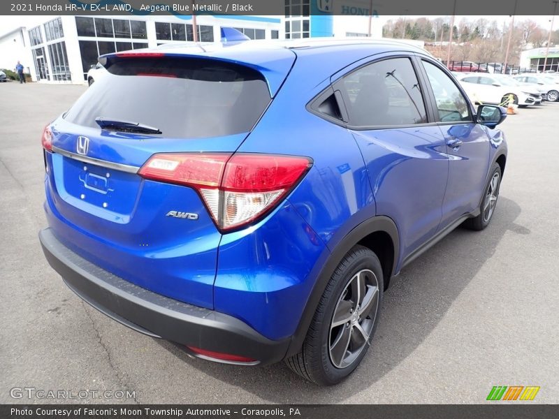 Aegean Blue Metallic / Black 2021 Honda HR-V EX-L AWD