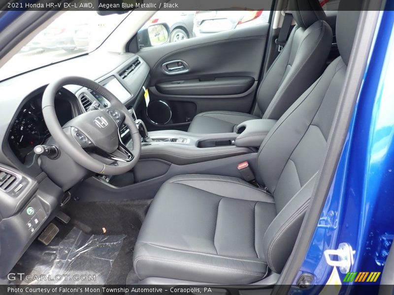 Aegean Blue Metallic / Black 2021 Honda HR-V EX-L AWD
