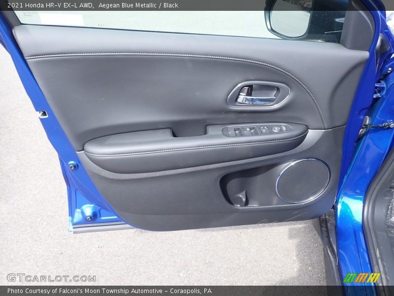 Aegean Blue Metallic / Black 2021 Honda HR-V EX-L AWD