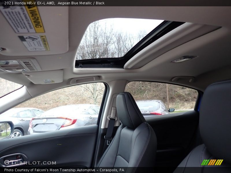 Aegean Blue Metallic / Black 2021 Honda HR-V EX-L AWD
