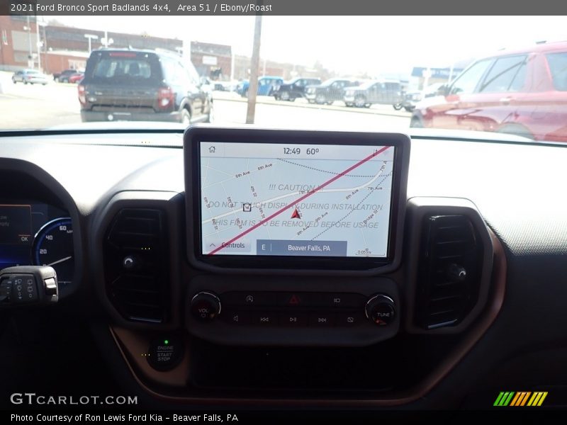 Navigation of 2021 Bronco Sport Badlands 4x4