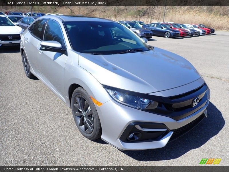 Lunar Silver Metallic / Black 2021 Honda Civic EX Hatchback