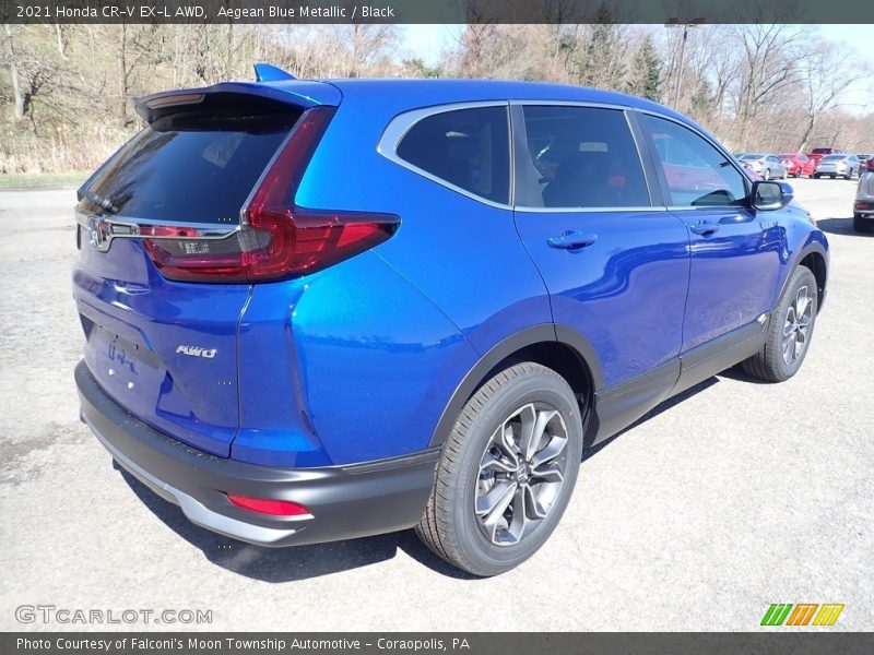 Aegean Blue Metallic / Black 2021 Honda CR-V EX-L AWD