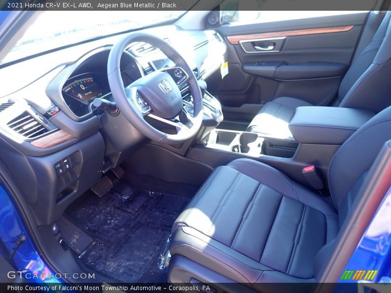 Aegean Blue Metallic / Black 2021 Honda CR-V EX-L AWD