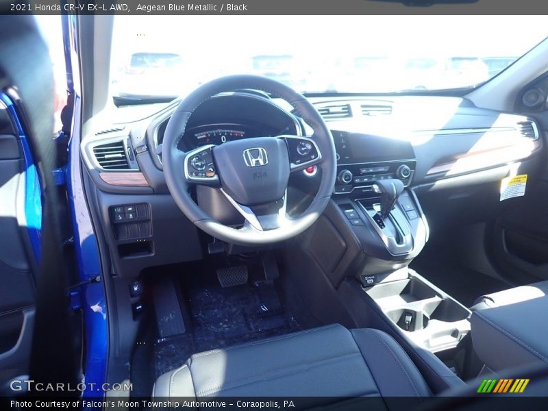 Aegean Blue Metallic / Black 2021 Honda CR-V EX-L AWD
