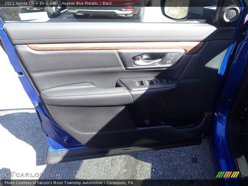 Aegean Blue Metallic / Black 2021 Honda CR-V EX-L AWD