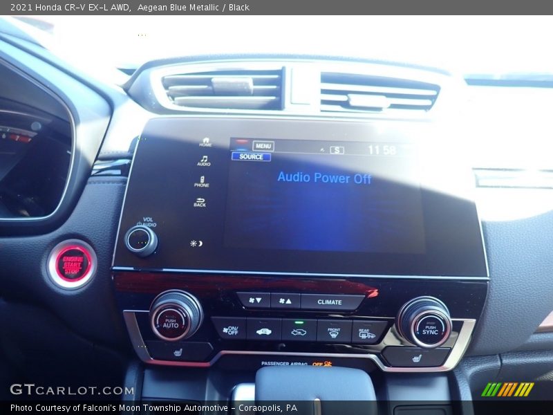 Aegean Blue Metallic / Black 2021 Honda CR-V EX-L AWD