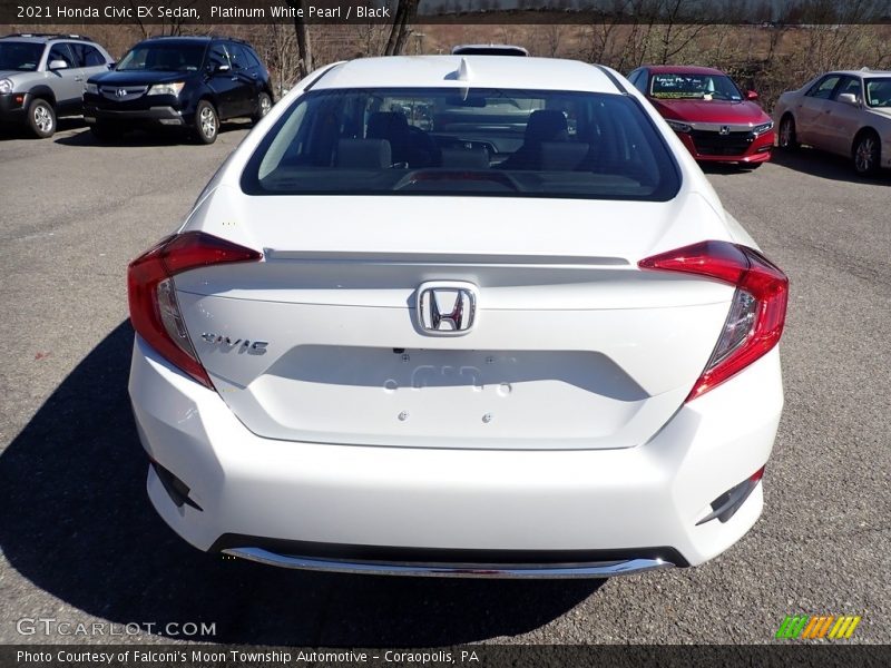 Platinum White Pearl / Black 2021 Honda Civic EX Sedan
