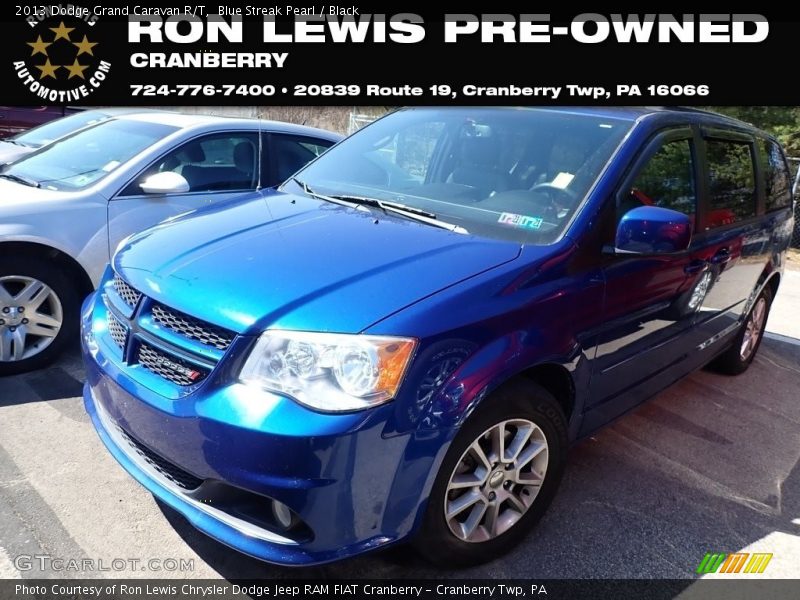 Blue Streak Pearl / Black 2013 Dodge Grand Caravan R/T